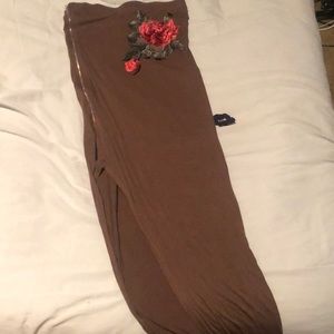 Brown/maxi dress/ strapless / good condition/ size large
